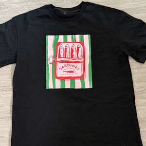 Black T-Shirt with Sardine Can Graphic